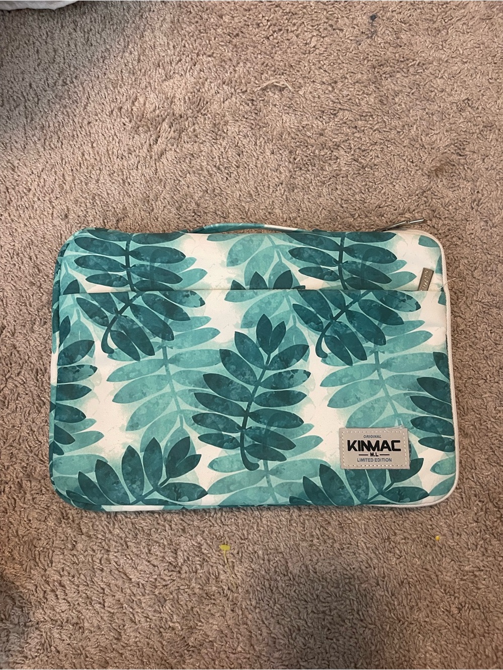 Teal Leaf Laptop Sleeve - Teal